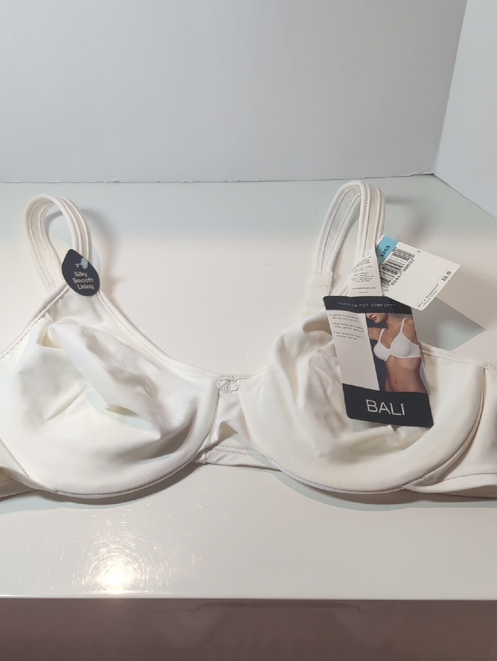 Bali White Underwire Smooth Full-Coverage Bra NWT And A Beige Bali Bra,Worn Once
